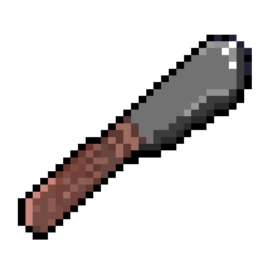 A pixel knife with no butter.