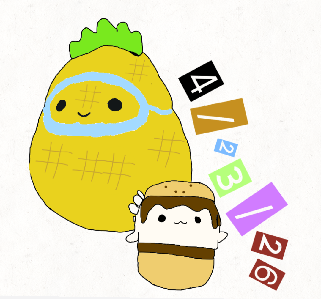 A pineapple and a toxic waste squishamellow